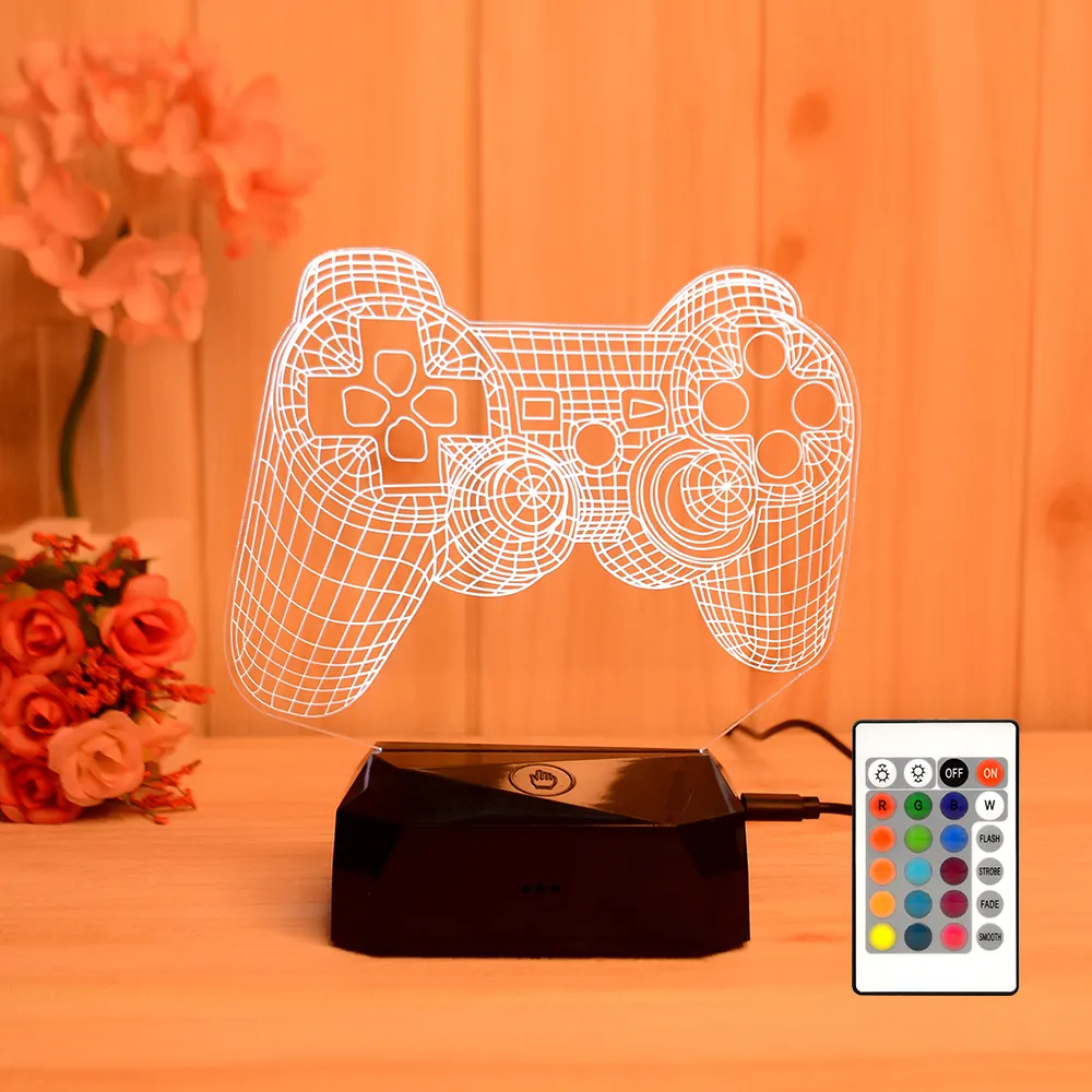 ホリデークリスマスクリエイティブ3Dナイトランプ16色変更3Dイリュージョンは、赤ちゃんの子供のためのナイトライトを導きました