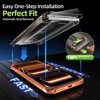 Protection d'écran en verre trempé 3D transparente de 0,33 mm avec colle intégrale, application facile, accessoires pour téléphone portable pour iPhone