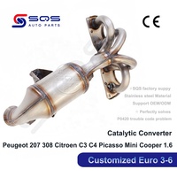 Convertisseur catalytique céramique de haute qualité SQS OEM/ODM pour Peugeot 207 308 Citroën C3 C4 Picasso Mini Cooper 1.6 avec certification CE