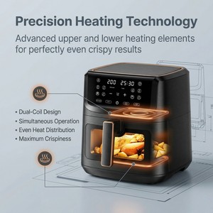 หม้อทอดไร้น้ำมันดิจิตอล 8 ลิตร 10 เมนู ความจุขนาดใหญ่ ทอดเฟรนช์ฟรายส์แบบไร้ควัน สำหรับใช้ในครัวเรือน ได้รับมาตรฐาน ETL GS CE CB RoHS LFGB - Product Image 3