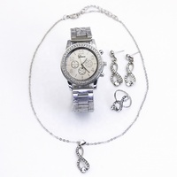 Ensemble de montres et de bijoux tendance pour femmes, montres à quartz pour un usage quotidien décontracté, style simple et exquis