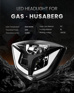 Phare avant LED Reflex certifié Emark pour <span class=keywords><strong>GasGas</strong></span> EC250F EC300F <span class=keywords><strong>2023</strong></span> TXT RACING 300, système d'éclairage DRL ambre/blanc - Product Image 2