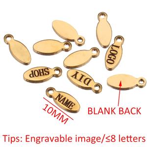 50 Piezas de Etiquetas Personalizadas con Grabado Láser de Nombre y LOGO en Acero Inoxidable para Extensión de Cadena de Collar Venta al por Mayor - Product Image 4