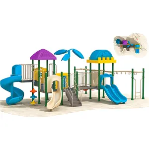 Outdoor Kids Garden Playground Set Baby Toys with Fiber Glass Tube Rides and Plastic Slide for Amusement Park Use