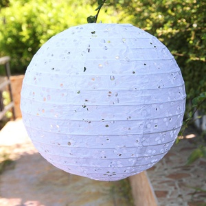 Lanterne en <span class=keywords><strong>papier</strong></span> ronde chinoise/japonaise, lampe d'éclairage ronde pour mariage, fête, ornement, artisanat, paysages extérieurs faits à la main pour la rue - Product Image 6