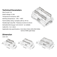 Connecteur LED rapide 9-en-1 pour bande LED, 2, 3, 4, 5, 6 broches, sans soudure, type Hippo, 8mm, 10mm, transparent, sans interstice, pour raccordement d'angle