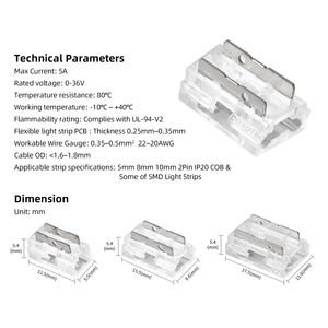 9 in 1 hızlı Led şerit konektörü 2 Pin 4 3 5mm 8mm 10mm Cob Led şerit konektörü s için - Product Image 5