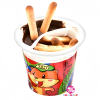 Precio de fábrica Niños Confitería Snack Lucky Cup Dulce Mermelada de chocolate Caramelo con galleta crujiente Stick Bar Dip Chocolate