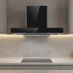 Campana de cocina de chimenea de 700mm, procesamiento de <span class=keywords><strong>esquina</strong></span> redonda pintada, la moda más Popular, gris, eléctrica, de acero inoxidable, montada <span class=keywords><strong>en</strong></span> la pared - Product Image 4