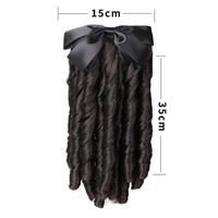 Cola de caballo Retro sintética con peine Princesa Europea Curly Puff Cola de caballo Clip en cola de cabello Extensión de cabello falso natural
