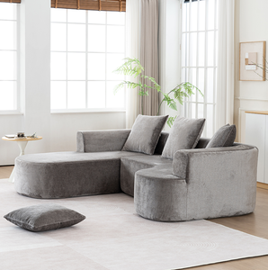 Modular Sectional Sofa U-Shape <b>Convertible</b> Chaise Modern Sleeper Couch with Memory Foam Deep Seat Wood Legs No Assembly Required - Product Image 4