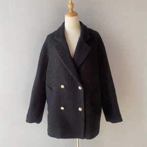 <span class=keywords><strong>Manteau</strong></span> en <span class=keywords><strong>laine</strong></span> à double boutonnage de Style à la mode Style ample vente en gros doux luxe <span class=keywords><strong>noir</strong></span> personnalisé <span class=keywords><strong>manteau</strong></span> en cachemire surdimensionné pour femmes - Product Image 1