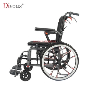 High Quality Lightweight Aluminum Alloy Foldable Manual Wheelchair for <b>Disabled</b> Elderly Travel 20inchs Wheel - Product Image 4