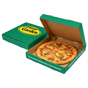Boîte à pizza ventilée en carton enduit anti-graisse, portable, 12-14 pouces, en matériaux recyclés, pour la <span class=keywords><strong>livraison</strong></span> de restauration rapide - Product Image 1