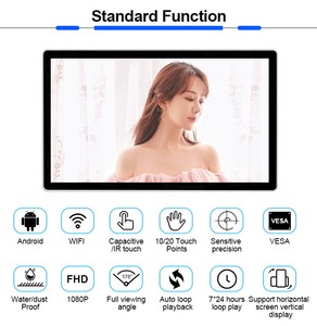 Nhà máy OEM treo tường <span class=keywords><strong>LCD</strong></span> Wifi <span class=keywords><strong>Android</strong></span> 19 21.5 22 <span class=keywords><strong>24</strong></span> 23 27 32 inch pcap cảm ứng điện dung màn hình Màn hình - Product Image 2