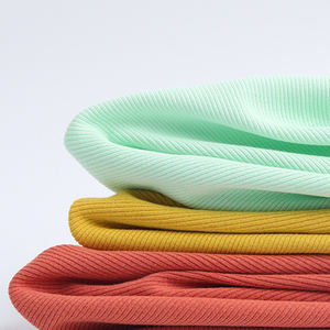 Stoff hersteller 250 GSM 95% Baumwolle 5% Spandex Strick 2*2 Rib Elastic Fabrics für T-Shirt - Product Image 5