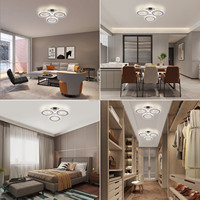 Plafonnier LED en cristal avec cadre en acier inoxydable, montage en surface, design moderne pour chambre à coucher, fonction de gradation réglable, lumière chaude 3500K
