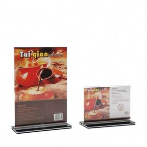 Portacarteles Acrílico de Doble Cara, Exhibidores Verticales Transparentes para Mesa, Portacarteles de Papel para Recepciones de Boda y Fiestas - Product Image 1