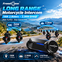 Intercom pour motos FreedConn T COM V8, 8 motards, 2,5 km, relais à 5 étapes, étanche IP65
