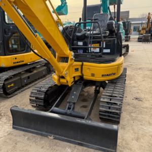 Mini-excavatrice hydraulique Komatsu PC30MR d'occasion de 3 tonnes, à balayage zéro, chenilles rétractables, moteur Yanmar, pompe à engrenages, pour usage intérieur - Product Image 4