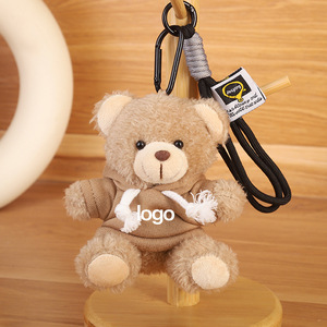 Nuevo Llavero de Peluche con Forma de Oso Teddy y Capucha, Súper Suave, 12 cm, con Logotipo Personalizable, Kawaii, de Algodón PP, ODM, Regalo Personalizado - Product Image 2