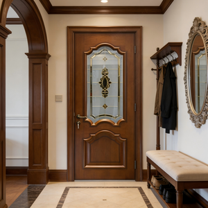 Portes intérieures <span class=keywords><strong>en</strong></span> <span class=keywords><strong>bois</strong></span> <span class=keywords><strong>massif</strong></span> de luxe pour usage résidentiel, avec vitrage, pour chambres et maisons - Product Image 5