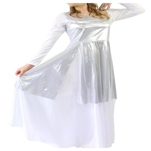<span class=keywords><strong>Tunique</strong></span> de <span class=keywords><strong>danse</strong></span> de culte métallique pour femme avec fentes latérales (robe blanche non incluse) - Product Image 1