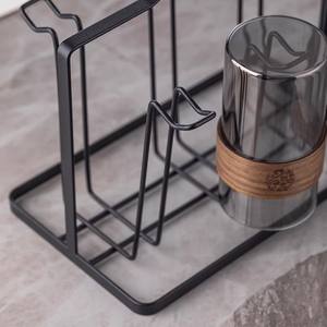 Soporte minimalista para tazas, estante de almacenamiento de diseño cuadrado, estante de secado rápido para sala de estar, organizador de tazas de té y vasos - Product Image 2