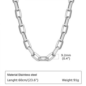 Collar de cadena de eslabones cuadrados gruesos de acero inoxidable 316L para hombre, a la moda, al por mayor - Product Image 6