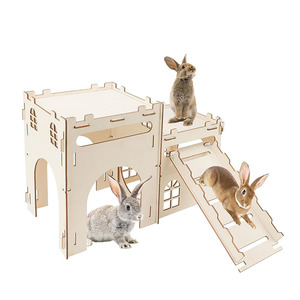 Casetta per Conigli in <span class=keywords><strong>Legno</strong></span>, Castello per Conigli, Cuccia e Rifugio per Conigli, Fortezza Resistente, Produzione <span class=keywords><strong>di</strong></span> Fabbrica - Product Image 2