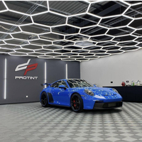 Kit d'éclairage LED hexagonal pour garage, 6000K, coloré, ambiance lumineuse, en forme de nid d'abeille, connectable, pour atelier, entretien automobile, salle de lavage