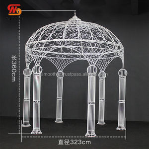 SMOOTH Outdoor Luxury <b>Wedding</b> Canopy Chuppah Mandap Backdrop Stand White Metal Round <b>Frame</b> Arch Chuppah - Product Image 2