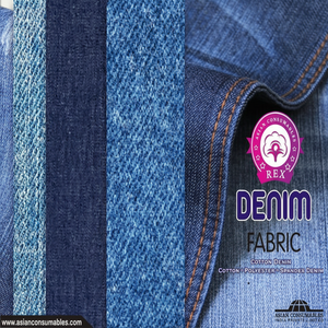 Tela de mezclilla de sarga de clase alta Color azul clásico Spandex Elastano elástico teñido liso impermeable y transpirable embalaje a granel - Product Image 1