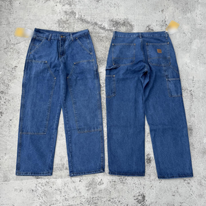 <span class=keywords><strong>Jeans</strong></span> da Lavoro Giapponesi Stile Carpenter di Marca, Design Largo a Gamba Dritta di Alta Gamma, Denim Casual Estivo con Bottoni Medi - Product Image 5