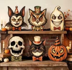 Décoration de plateau à plusieurs niveaux pour Halloween, personnages de dessins animés, ornements de table mignons et effrayants, cadeau de fête d'Halloween pour les amateurs de décoration intérieure - Product Image 3