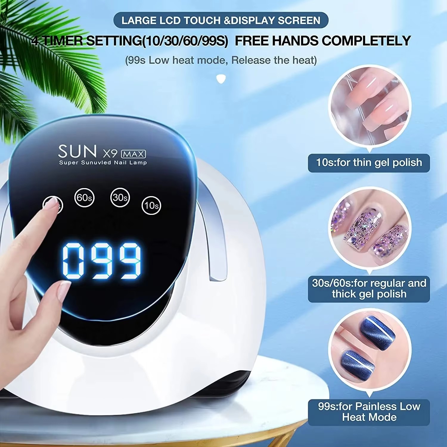 SUN X9 MAX 220W Professional UV LED Nail Dryer 57 Light Beads Infrared Automatic Start Gel Curing Lamp Nail Studio Bulk Purchase
