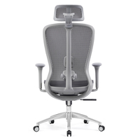 Chaise de bureau ergonomique moderne en maille pour le gaming, avec support lombaire réglable, base en aluminium, garantie de 3 ans, réglable