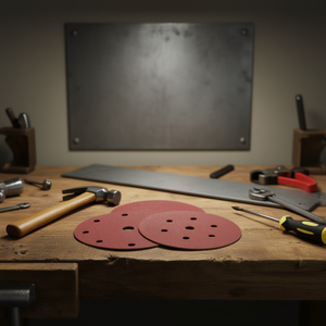 Disco de Lijado con Velcro Ttake, Grano 120, 6+1 Agujeros, Abrasivo de Corindón para Madera y Metal - Product Image 3