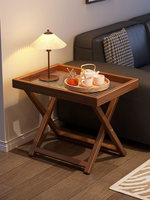 Table basse pliable en bambou, meuble de salon, chambre à coucher, balcon, étagère de rangement, usage domestique, style rétro