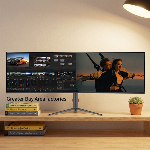 49-Inch Gaming Monitor with IPS LED Display Low Blue Light Dual Display Built-In Speaker 75/144Hz Refresh Rate for Business Use