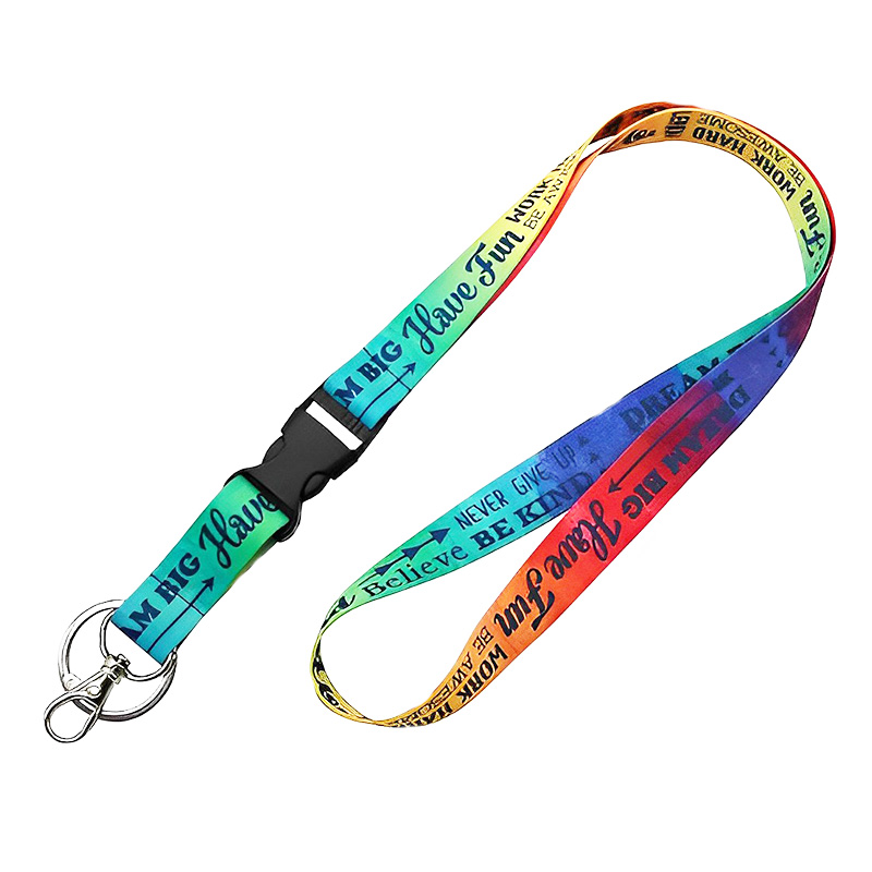 Wholesale Cheap Factory Direct Supply Flat Rope Cord Tube Swivel Hook Tubular Dye Sublimated Neck Lanyard For Id Badge Holder