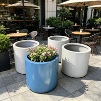 Grand pot de fleurs en métal blanc, pot à fleurs haut, conteneur écologique pour plantes succulentes, plantes tropicales, intérieur et extérieur