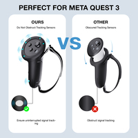 Penutup pelindung pengontrol pengganti baterai, silikon lembut dapat dicuci untuk Meta Quest 3s dan Quest 3