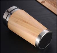 Tasse à café réutilisable personnalisée de 16oz 450ml avec tasse thermos en acier inoxydable de coquille de bambou