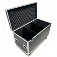 Valise de transport OEM empilable 120*60*60 cm à roulettes pour câbles, avec 2 panneaux réglables, 4 rainures encastrées et une poignée externe