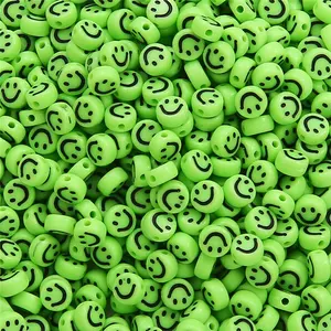 China factory cheap 100pcs/pack acrylic bead high quality 7mm colorful Smiley beads diy beading material