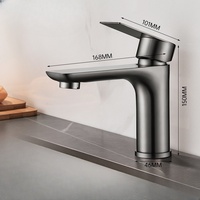 Robinet de lavabo moderne à trou unique pour eau chaude et froide Noyau en céramique à poignée unique pour hôtels et salles de bains à domicile
