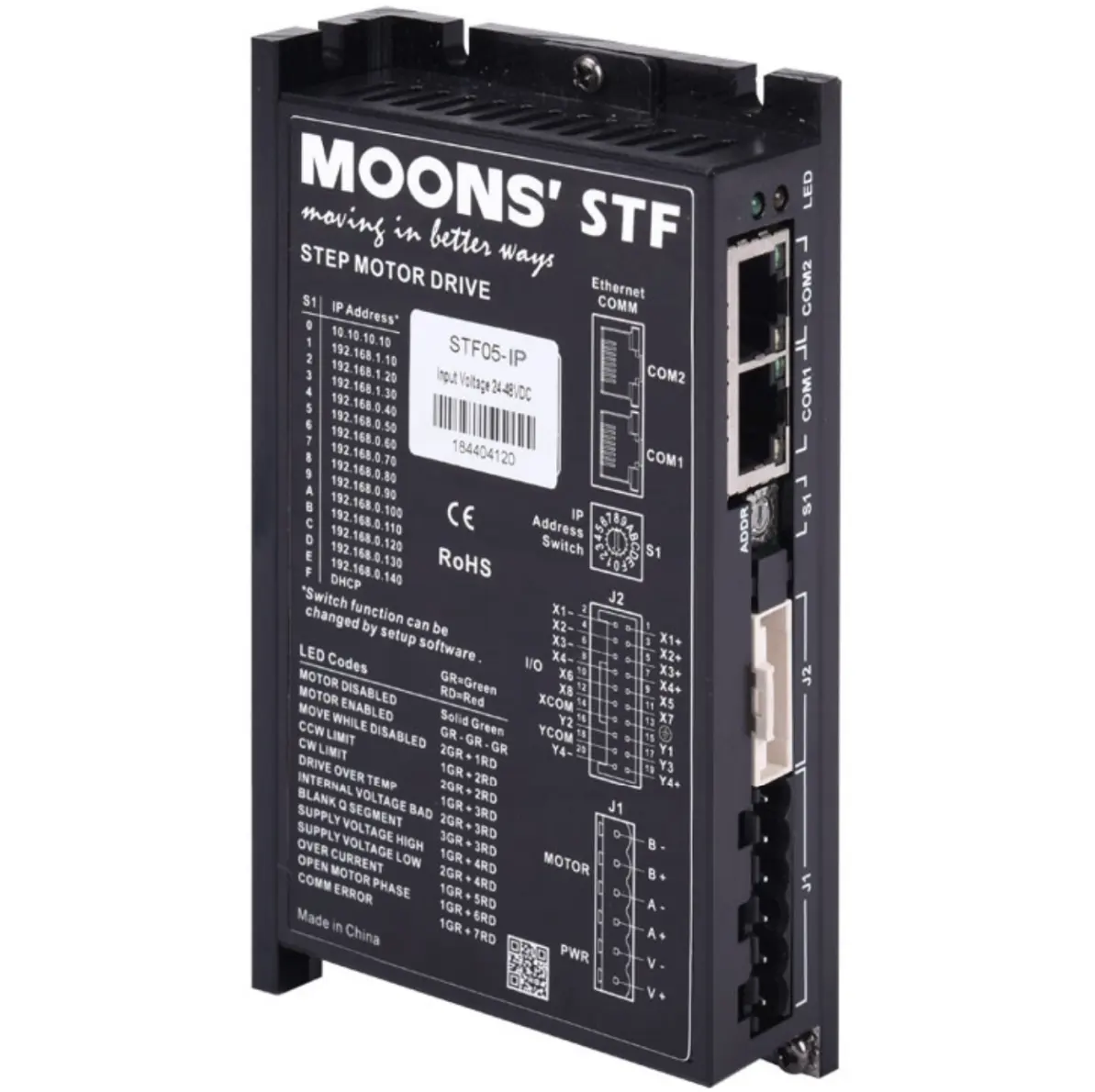 MOONS pemrograman EtherNet/IP Q, STF10-IP driver motor loncatan 2 fase 48V 5A 10A STF05-IP