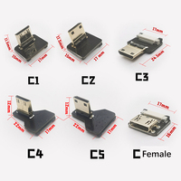 Adaptateur Micro Mini HDMI 90 degrés 5cm-80cm, câble plat FPC HDTV avec connecteur 20 broches haut/bas pour FPV et consommateur