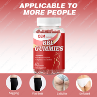 Gummies BBL OEM, complément alimentaire naturel à base de maca et de racine de Pueraria, soutien pour raffermir la silhouette, 60 gummies à mâcher, étiquette privée